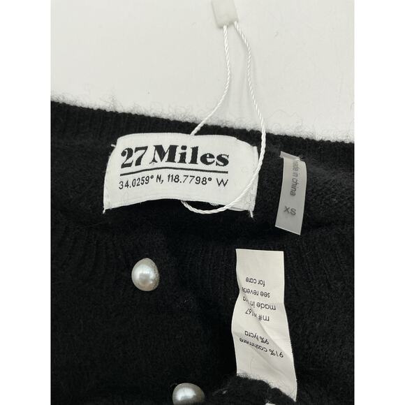 27 Miles Malibu 'Analia' Black Cashmere Cardigan Size XS - Picture 4 of 4